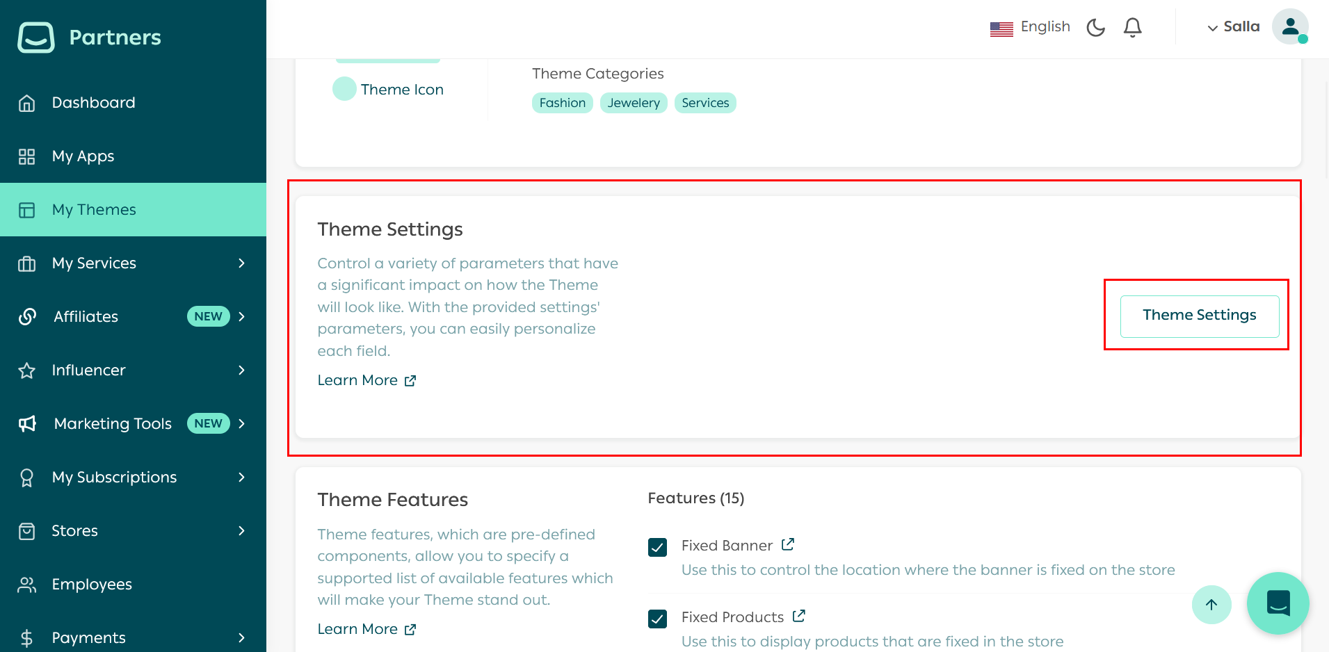 Settings Page