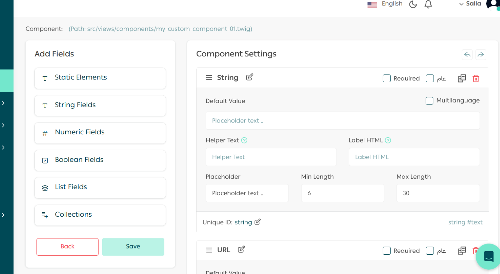 Settings Page Details