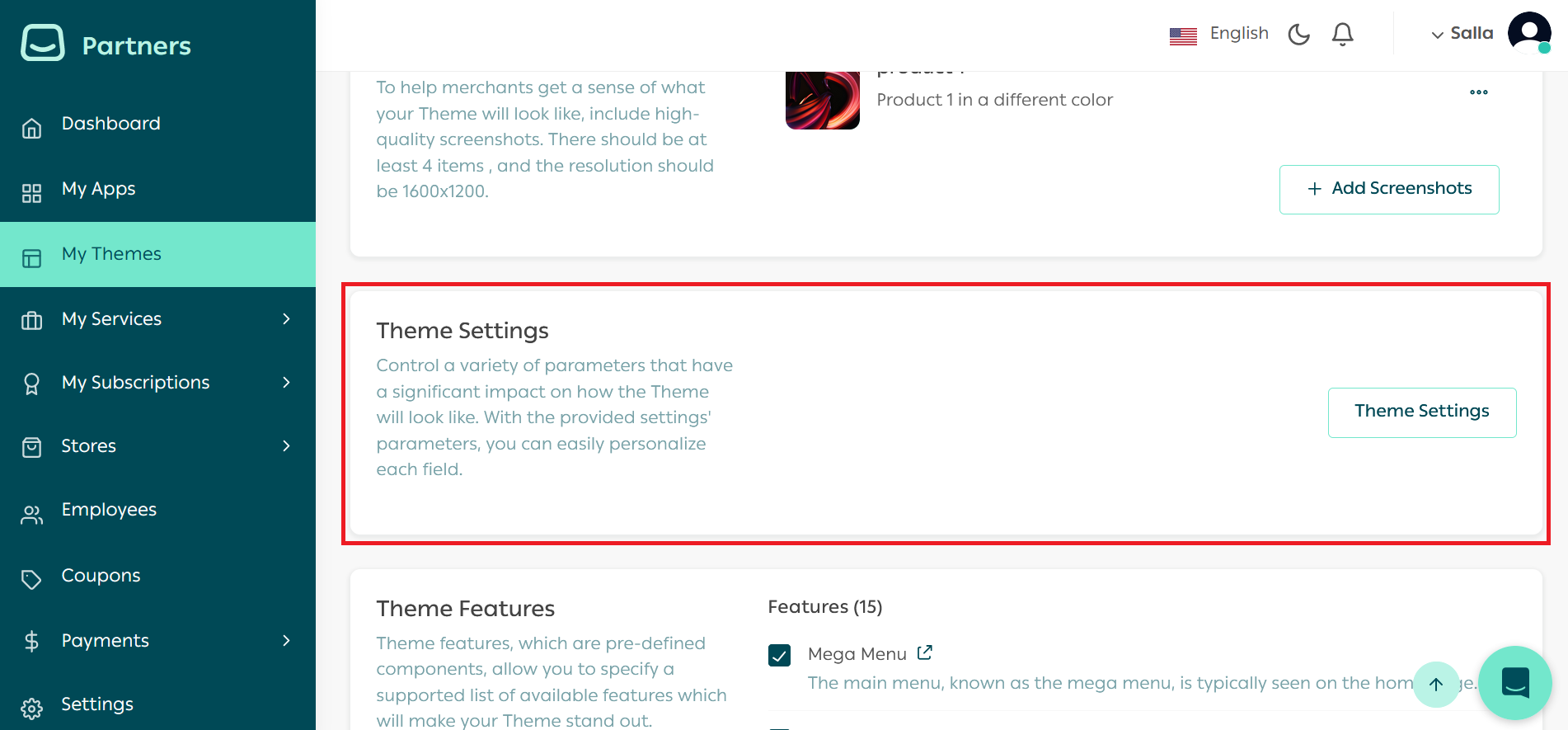 Settings Page